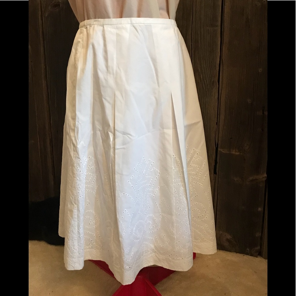 White skirt.